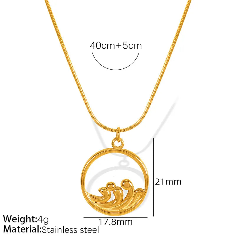 Wholesale Jewelry Simple Style Solid Color Titanium Steel Plating Pendant Necklace