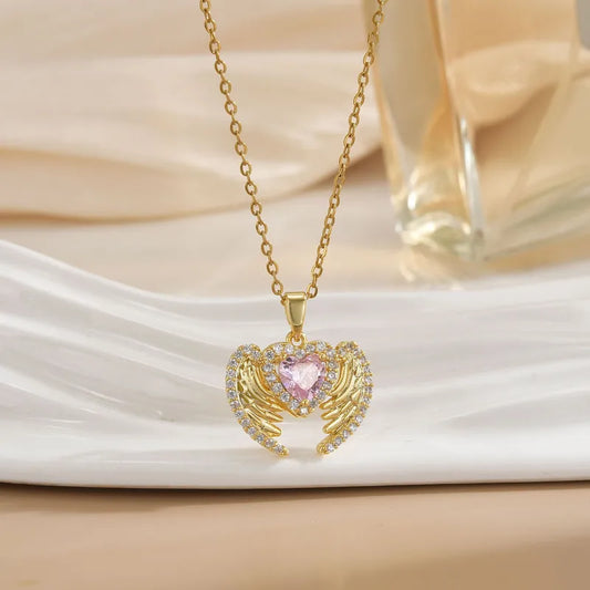 Wholesale Jewelry Vintage Style Classic Style Animal Heart Shape Titanium Steel Copper Plating Pendant Necklace Cable Chain