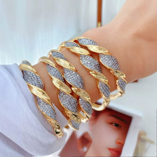 Wholesale Jewelry Vintage Style Classic Style Geometric Copper Mixed Metal Plating Bangle