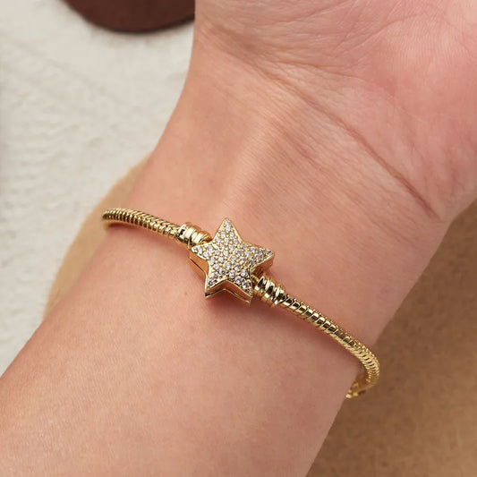 Wholesale Jewelry Vintage Style Sweet Star Copper Zircon Bracelets