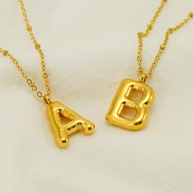 Wholesale Simple Style Commute Letter Stainless Steel Polishing Plating 18k Gold Plated Pendant Necklace