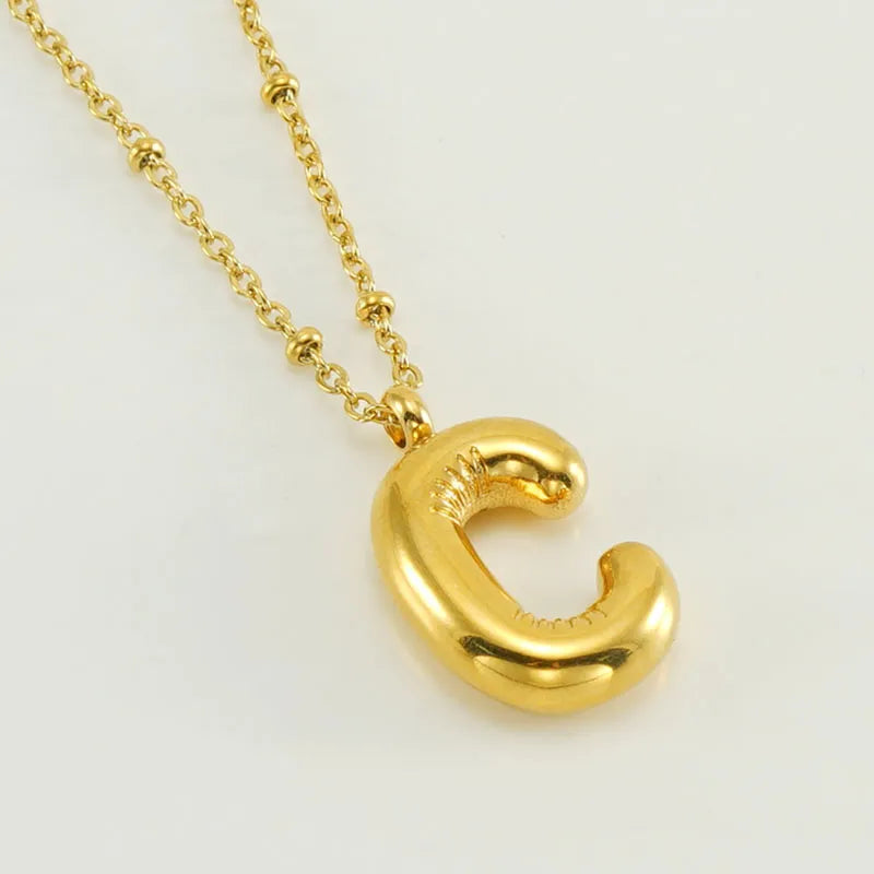 Wholesale Simple Style Commute Letter Stainless Steel Polishing Plating 18k Gold Plated Pendant Necklace