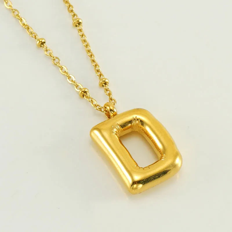 Wholesale Simple Style Commute Letter Stainless Steel Polishing Plating 18k Gold Plated Pendant Necklace