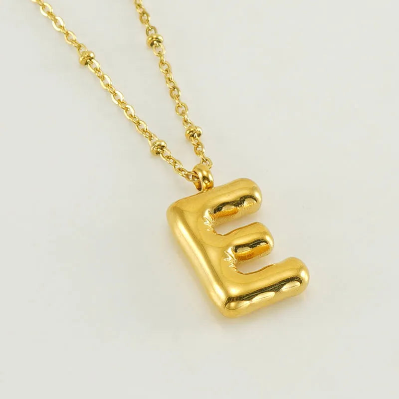 Wholesale Simple Style Commute Letter Stainless Steel Polishing Plating 18k Gold Plated Pendant Necklace