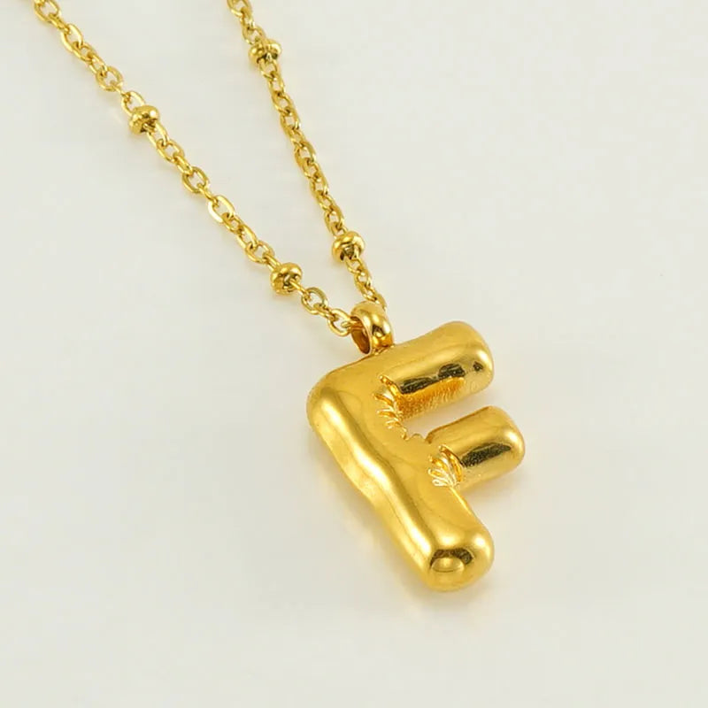 Wholesale Simple Style Commute Letter Stainless Steel Polishing Plating 18k Gold Plated Pendant Necklace