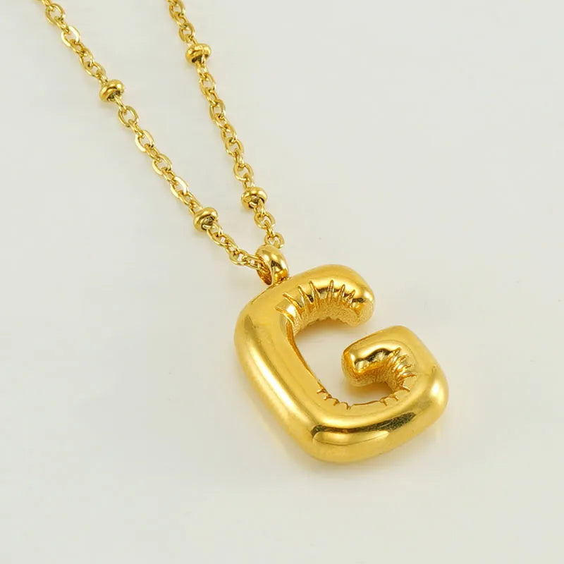 Wholesale Simple Style Commute Letter Stainless Steel Polishing Plating 18k Gold Plated Pendant Necklace