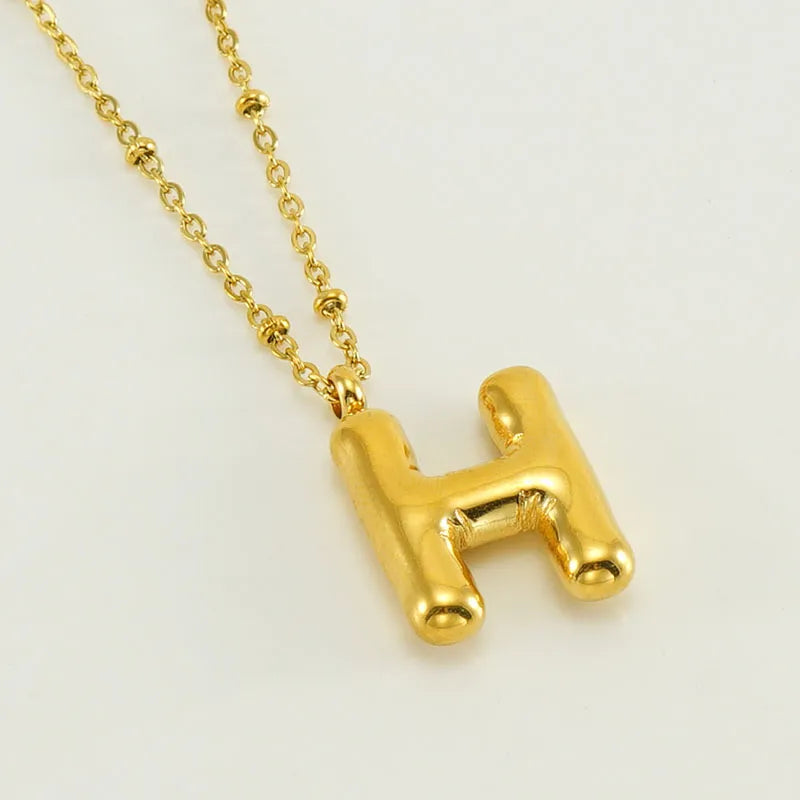 Wholesale Simple Style Commute Letter Stainless Steel Polishing Plating 18k Gold Plated Pendant Necklace