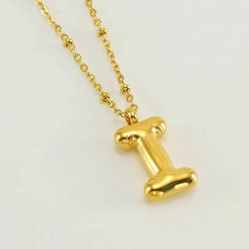 Wholesale Simple Style Commute Letter Stainless Steel Polishing Plating 18k Gold Plated Pendant Necklace