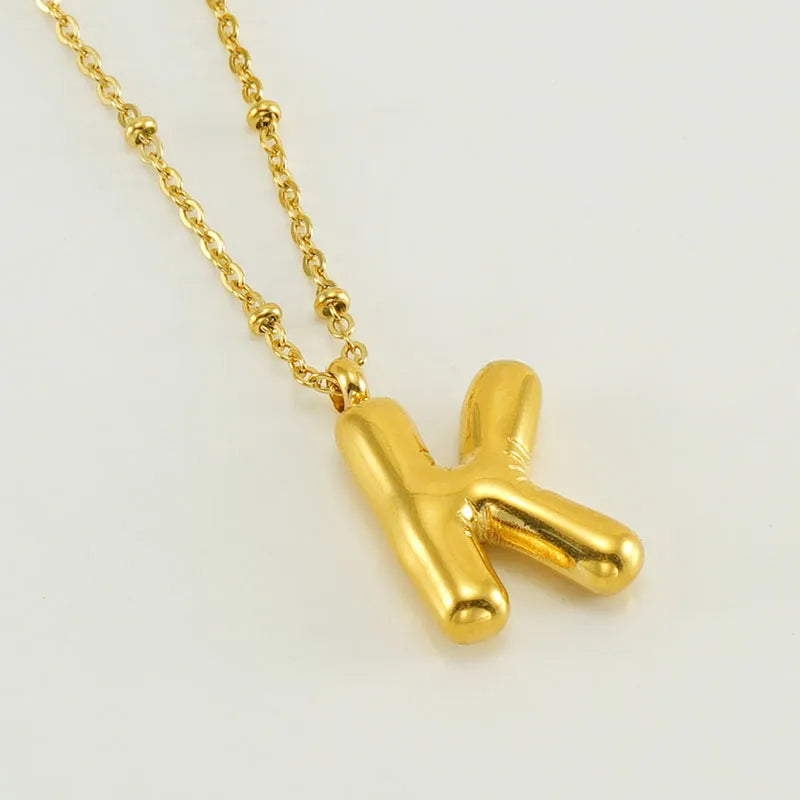 Wholesale Simple Style Commute Letter Stainless Steel Polishing Plating 18k Gold Plated Pendant Necklace