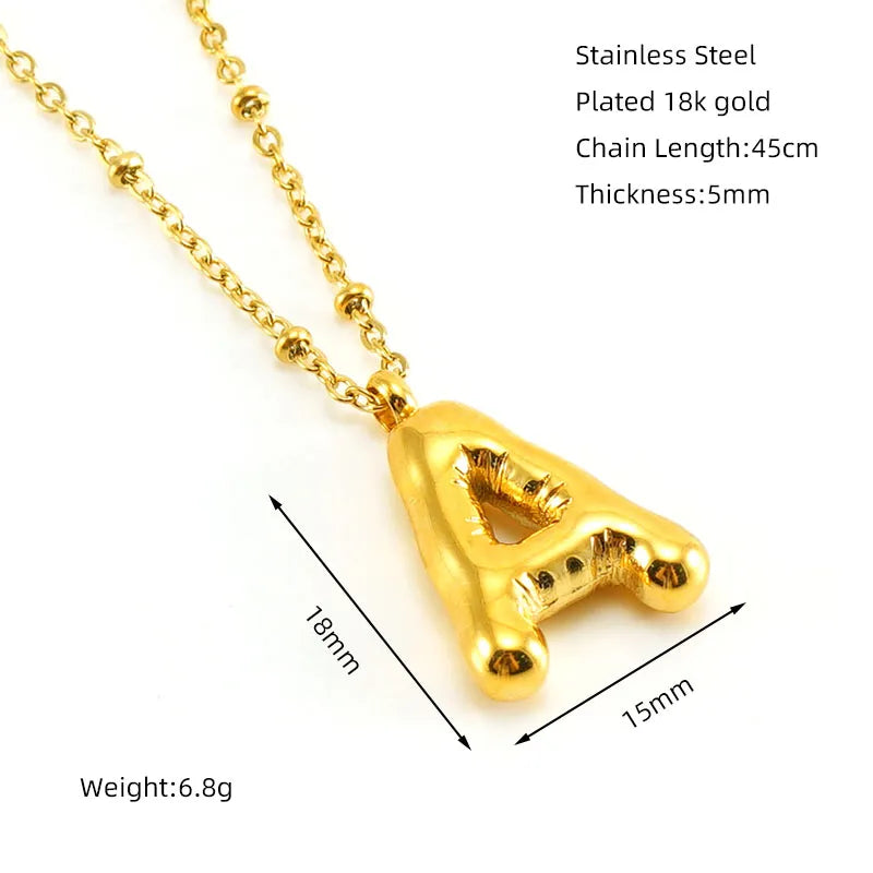 Wholesale Simple Style Commute Letter Stainless Steel Polishing Plating 18k Gold Plated Pendant Necklace