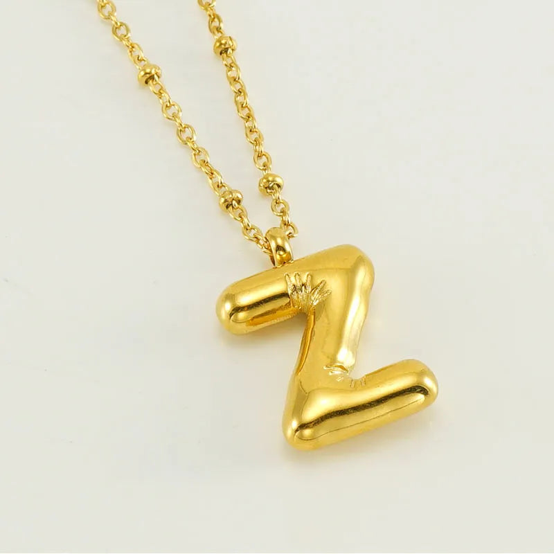 Wholesale Simple Style Commute Letter Stainless Steel Polishing Plating 18k Gold Plated Pendant Necklace