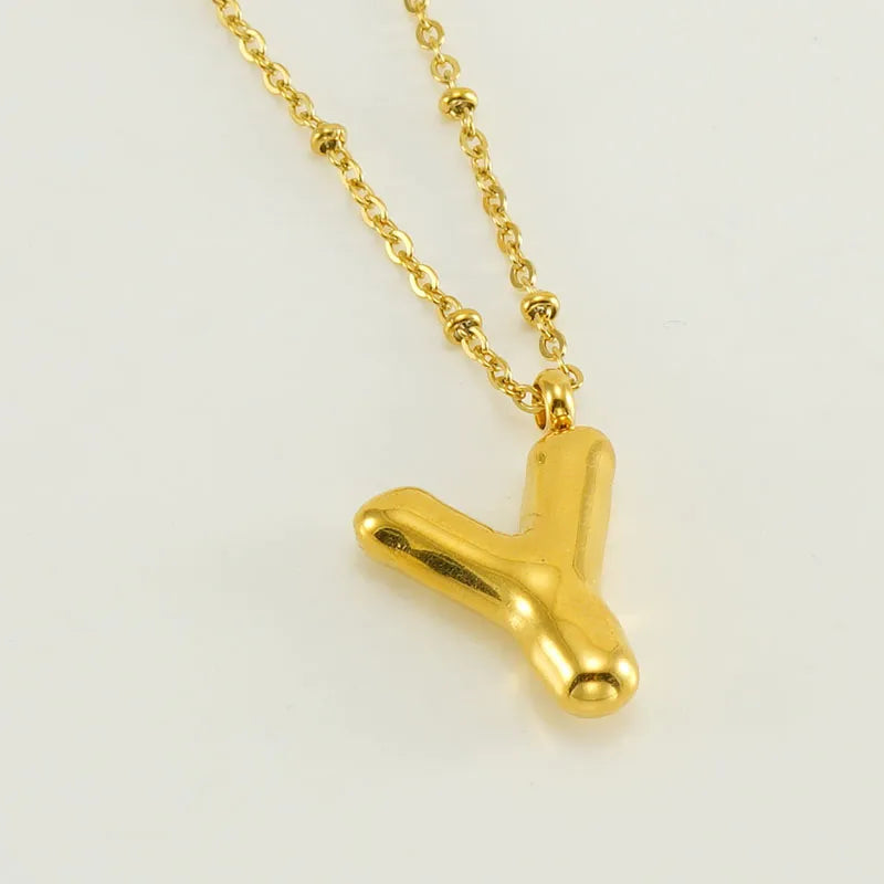 Wholesale Simple Style Commute Letter Stainless Steel Polishing Plating 18k Gold Plated Pendant Necklace