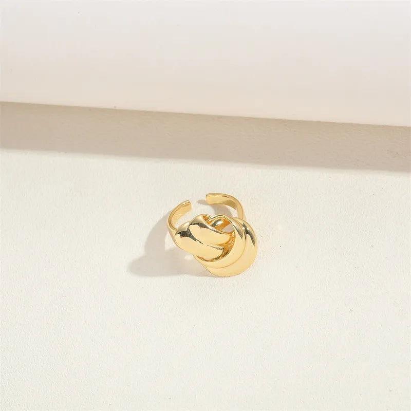 Wholesale Simple Style Heart Shape Copper 14K Gold Plated Rings