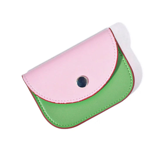 Women's Color Block Pu Leather Magnetic Buckle Wallets