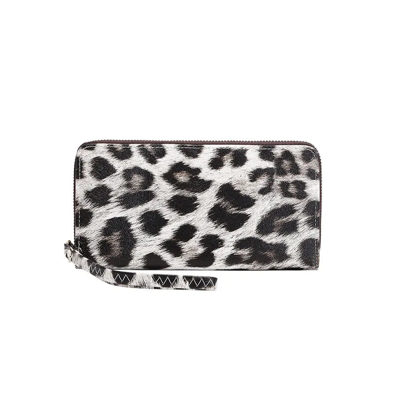 Women's Cow Pattern Zebra Leopard Pu Leather Zipper Wallets