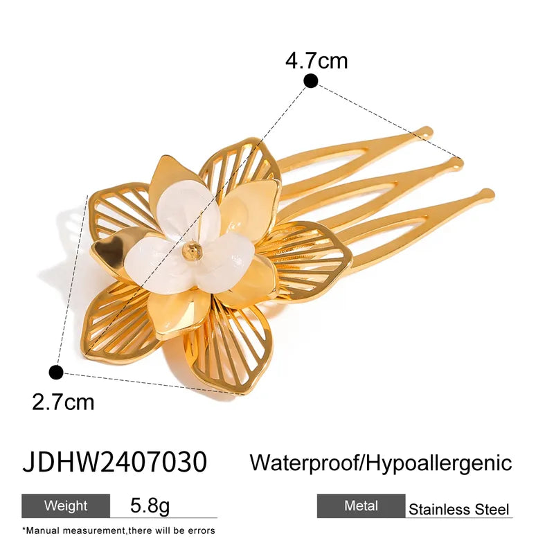 Women's Elegant Luxurious Classic Style Flower 304 Stainless Steel Hairpin