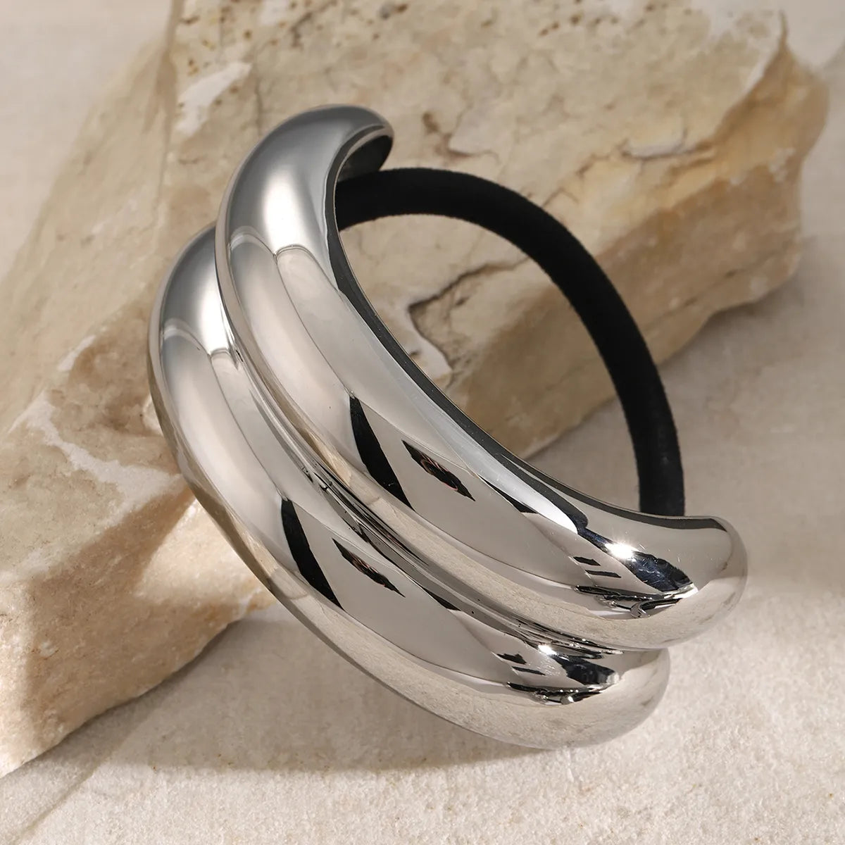 Women's IG Style Exaggerated Arc 304 Stainless Steel Hair Tie