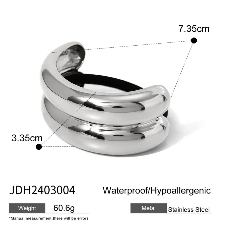 Women's IG Style Exaggerated Arc 304 Stainless Steel Hair Tie