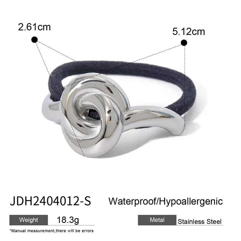 Women's IG Style Knot 304 Stainless Steel Rubber Band Hair Tie