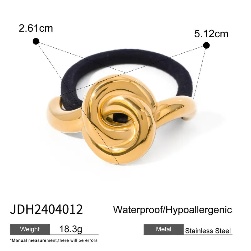 Women's IG Style Knot 304 Stainless Steel Rubber Band Hair Tie