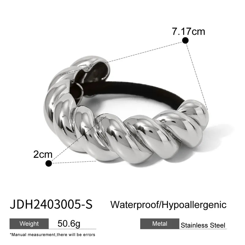 Women's IG Style Simple Style Twist 304 Stainless Steel Hair Tie