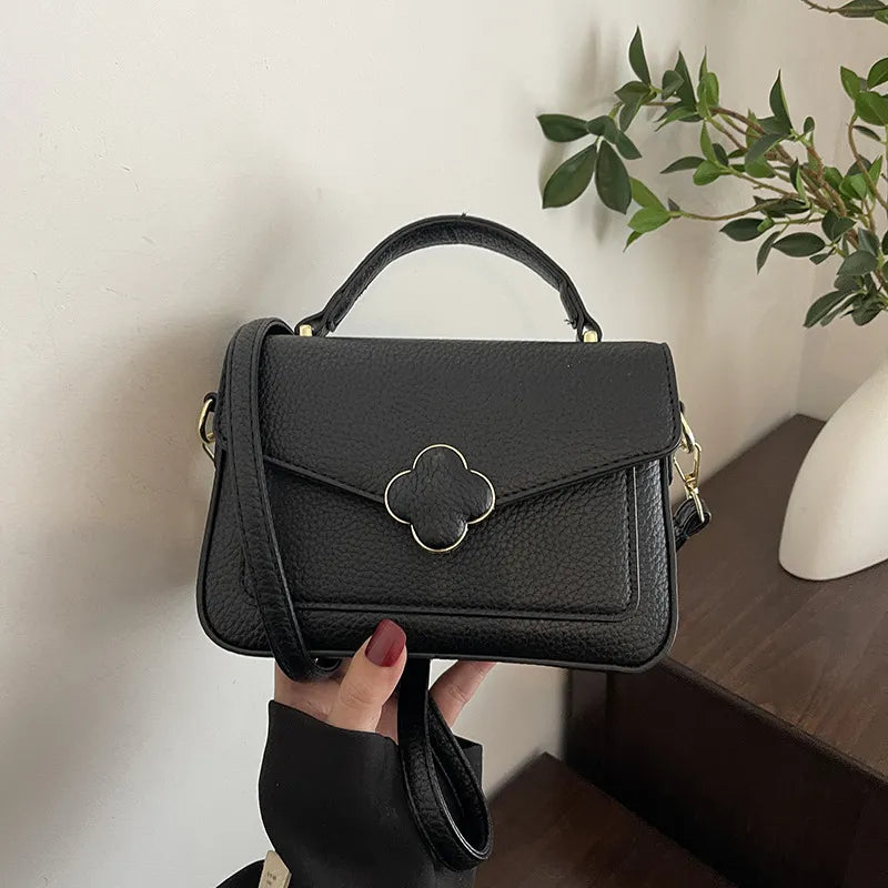 Women's Medium Pu Leather Solid Color Vacation Classic Style Square Magnetic Buckle Shoulder Bag