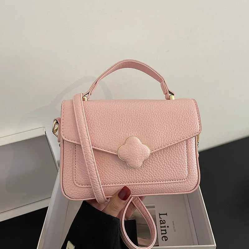 Women's Medium Pu Leather Solid Color Vacation Classic Style Square Magnetic Buckle Shoulder Bag