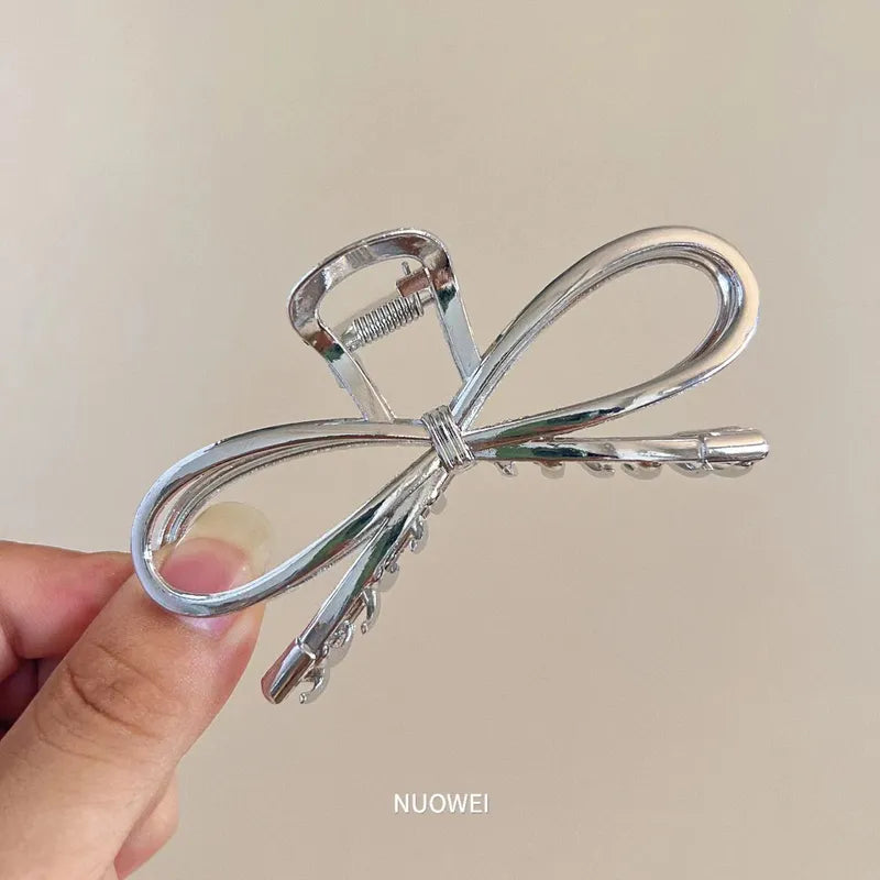 Women's Simple Style Bow Knot Alloy Plating Hair Claws