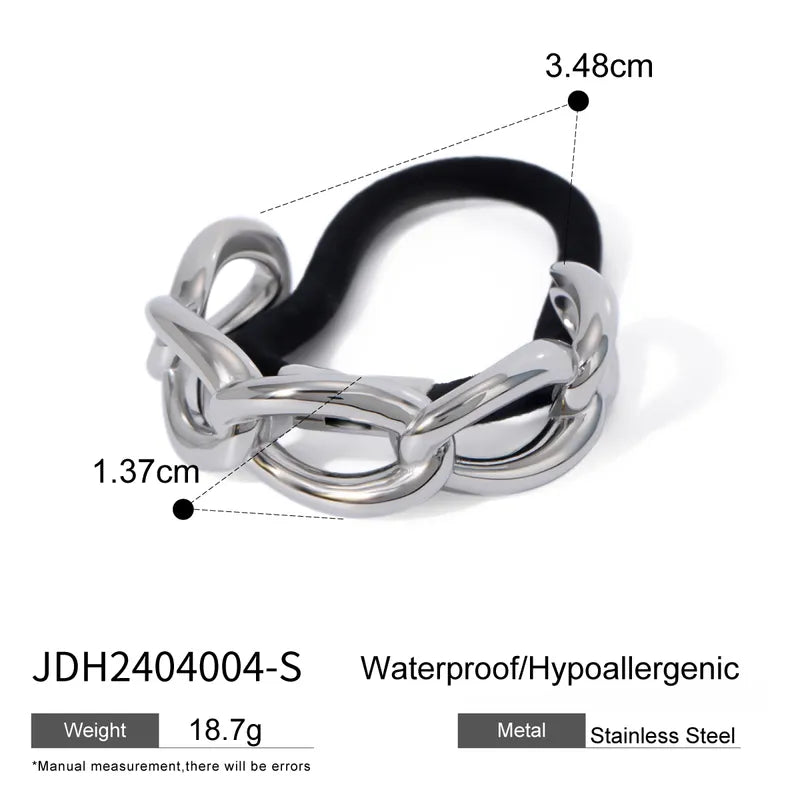 Women's Simple Style Classic Style 8-Shaped 304 Stainless Steel Plating Titanium Steel Hair Tie