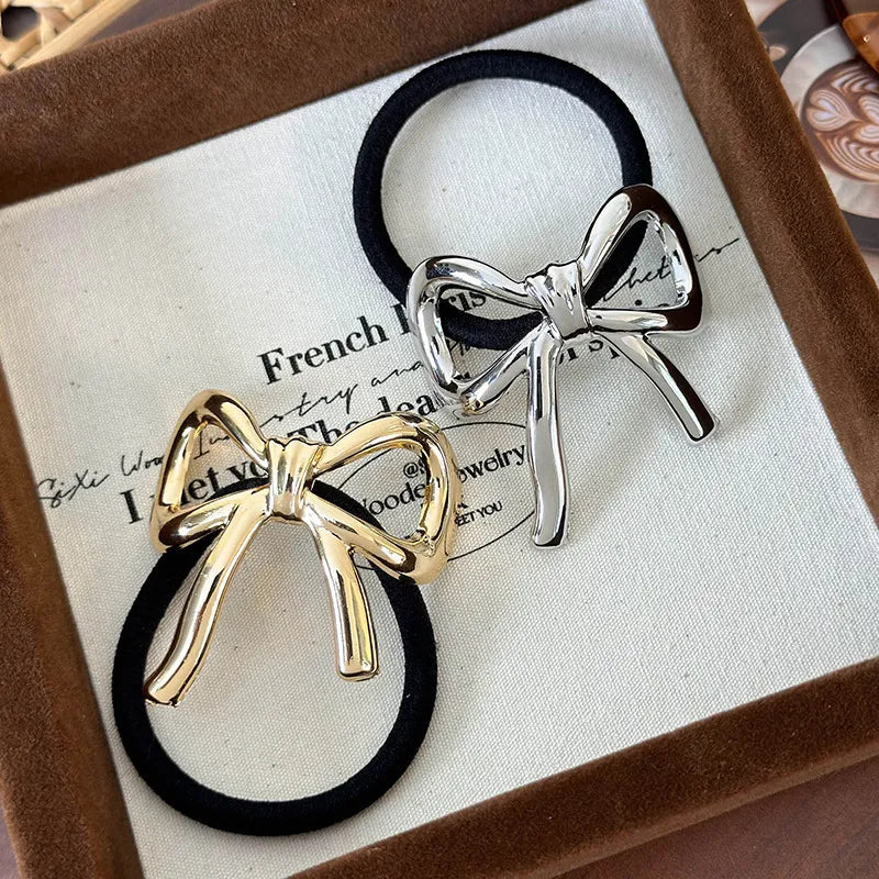 Women's Simple Style Classic Style Bow Knot Alloy Patchwork Hair Tie