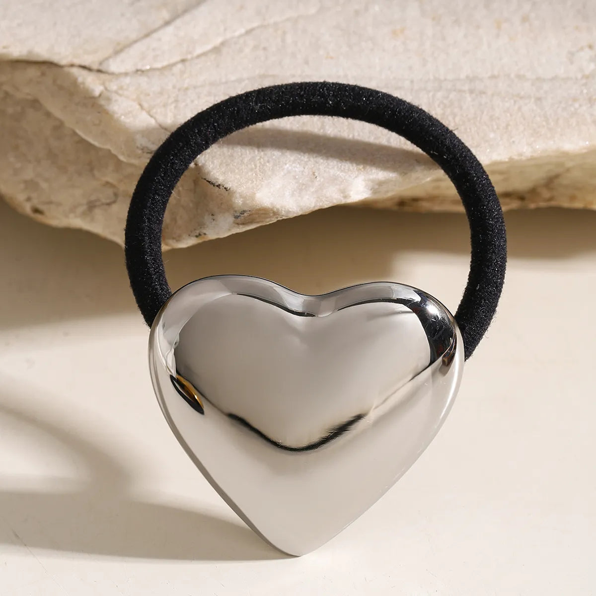 Women's Simple Style Classic Style Heart Shape 304 Stainless Steel Plating Titanium Steel Hair Tie