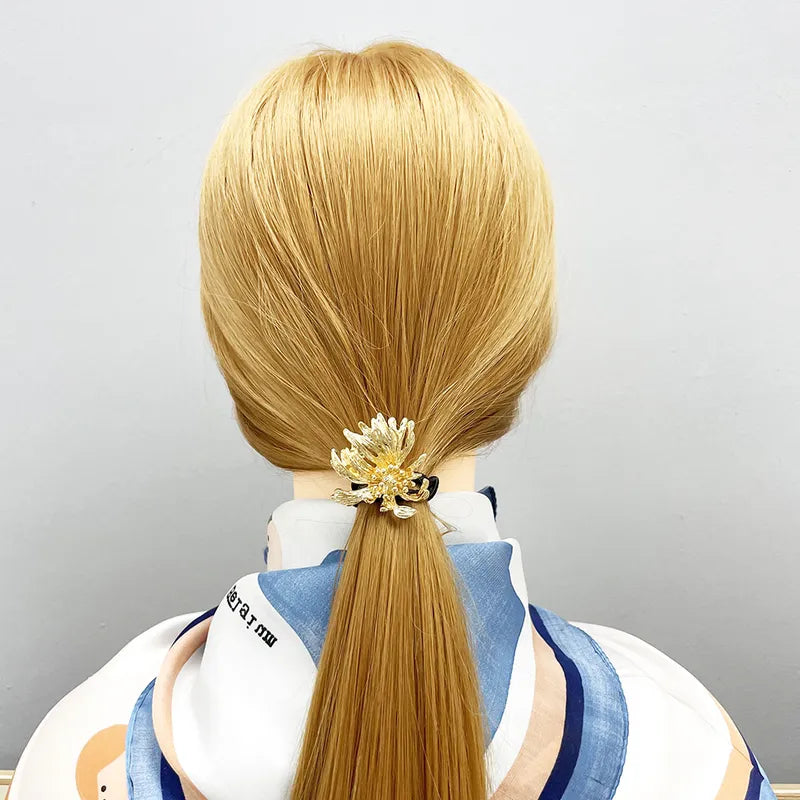 Women's Simple Style Flower Alloy Plating Hair Tie