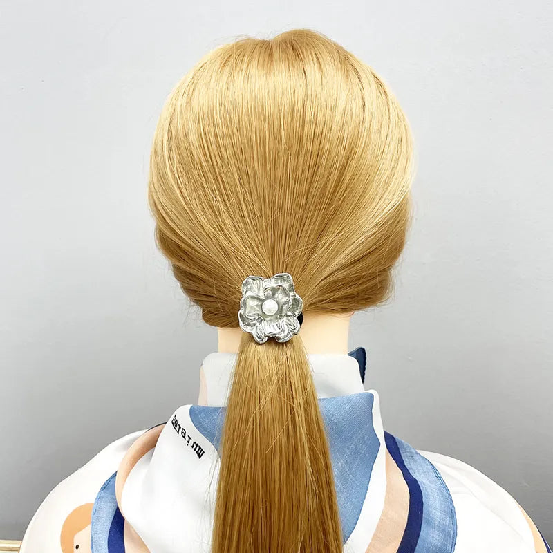 Women's Simple Style Flower Alloy Plating Hair Tie