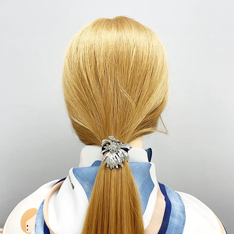 Women's Simple Style Flower Alloy Plating Hair Tie