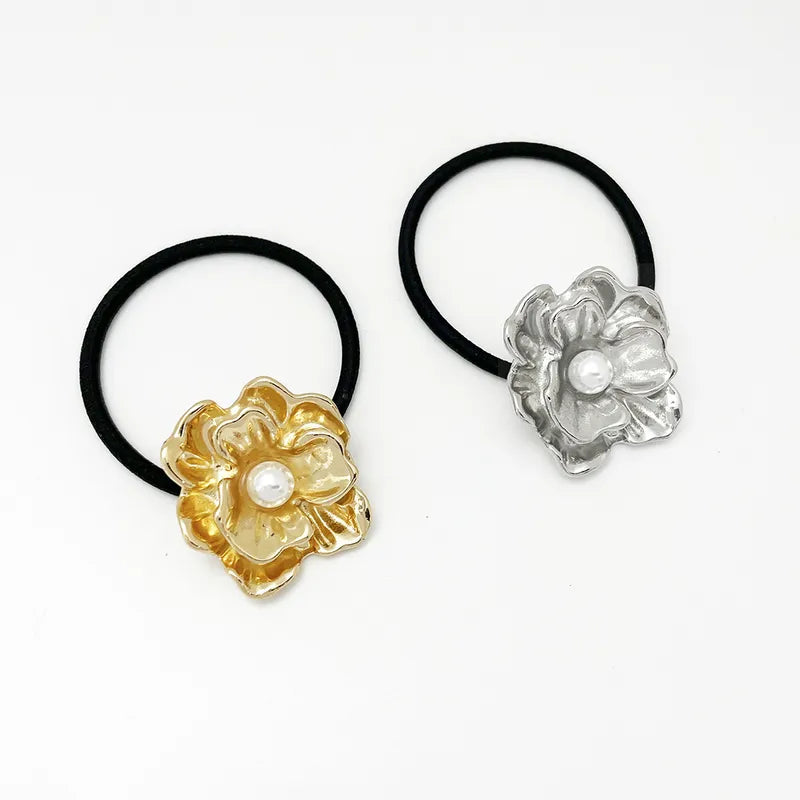 Women's Simple Style Flower Alloy Plating Hair Tie