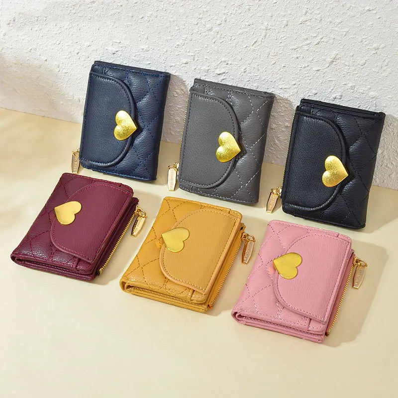 Women's Solid Color Pu Leather Zipper Wallets