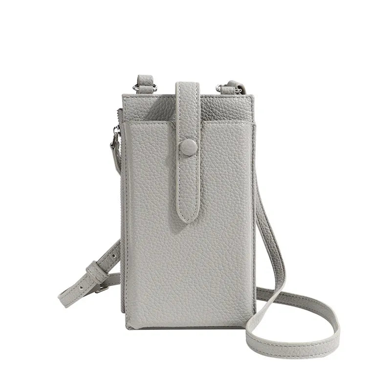 Zipper Fashion Solid Color Lightweight Mobile Phone Bag Change PU Advanced Sense Mobile Phone Bag Crossbody Women