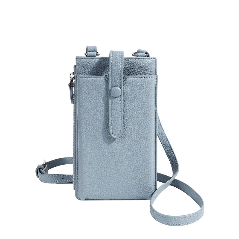 Zipper Fashion Solid Color Lightweight Mobile Phone Bag Change PU Advanced Sense Mobile Phone Bag Crossbody Women