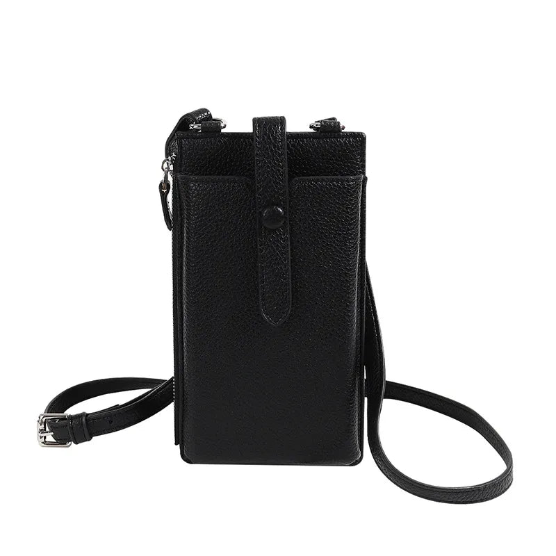 Zipper Fashion Solid Color Lightweight Mobile Phone Bag Change PU Advanced Sense Mobile Phone Bag Crossbody Women